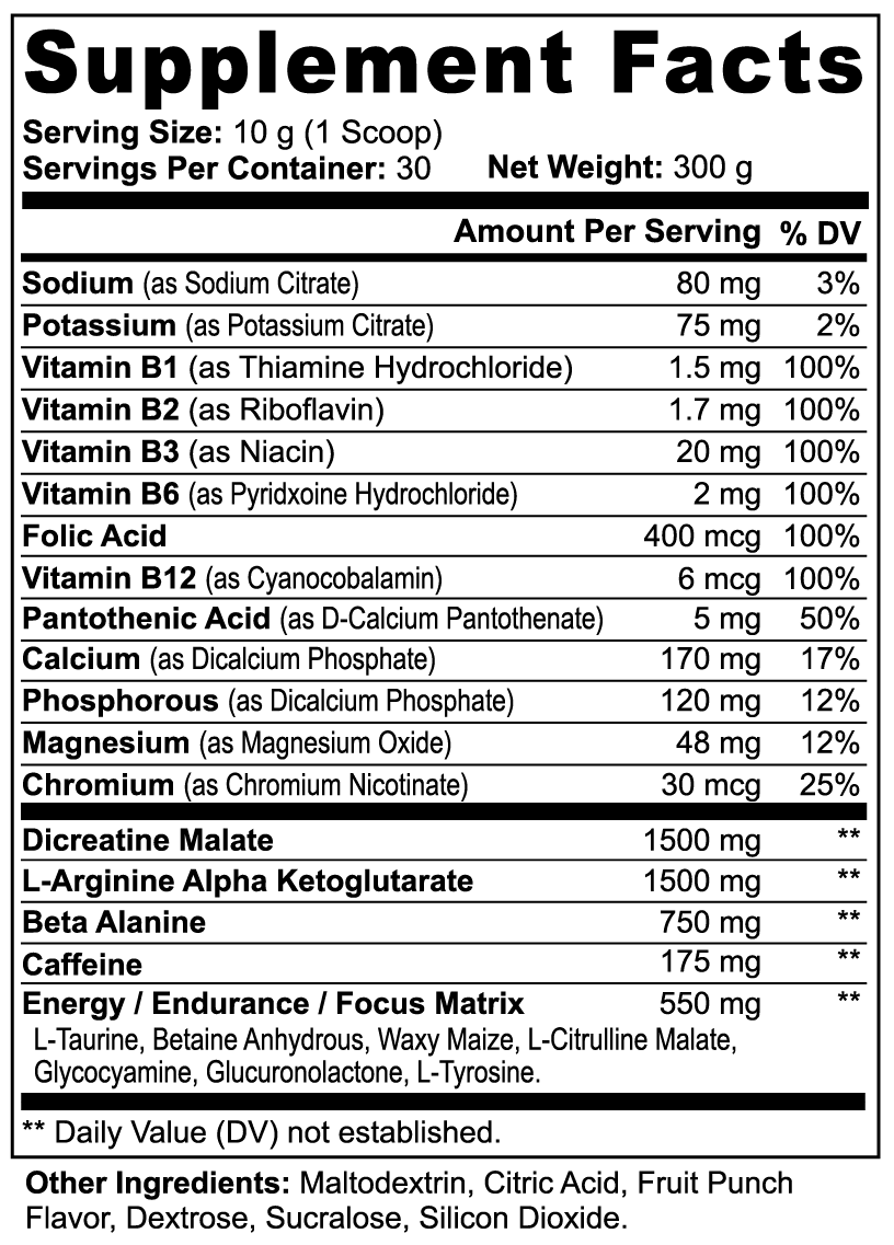 ADRENAL SURGE (FRUIT PUNCH) – HIGH-STIM PRE-WORKOUT