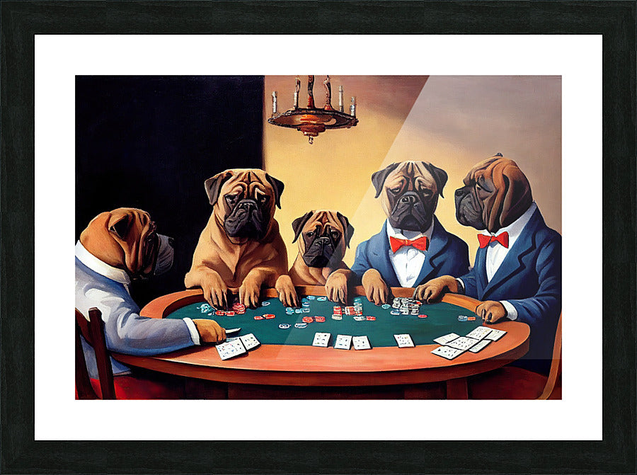 Bullmastiffs Playing Poker