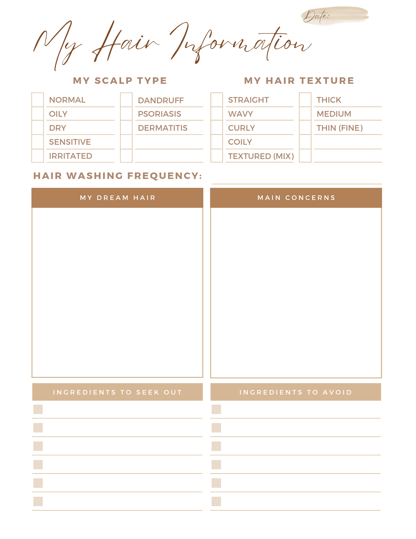 Digital Hair Care Planner