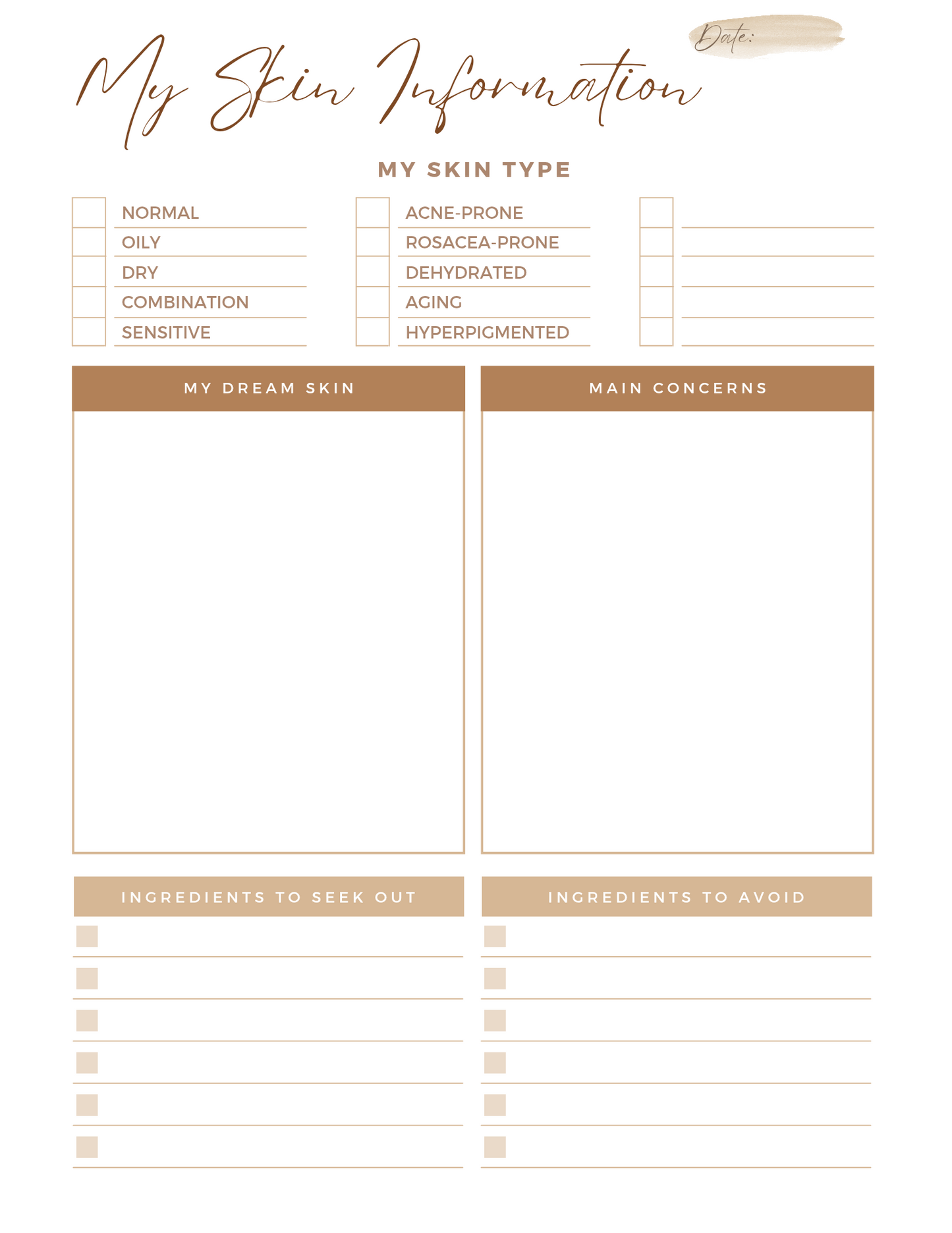 Digital Skincare Planner