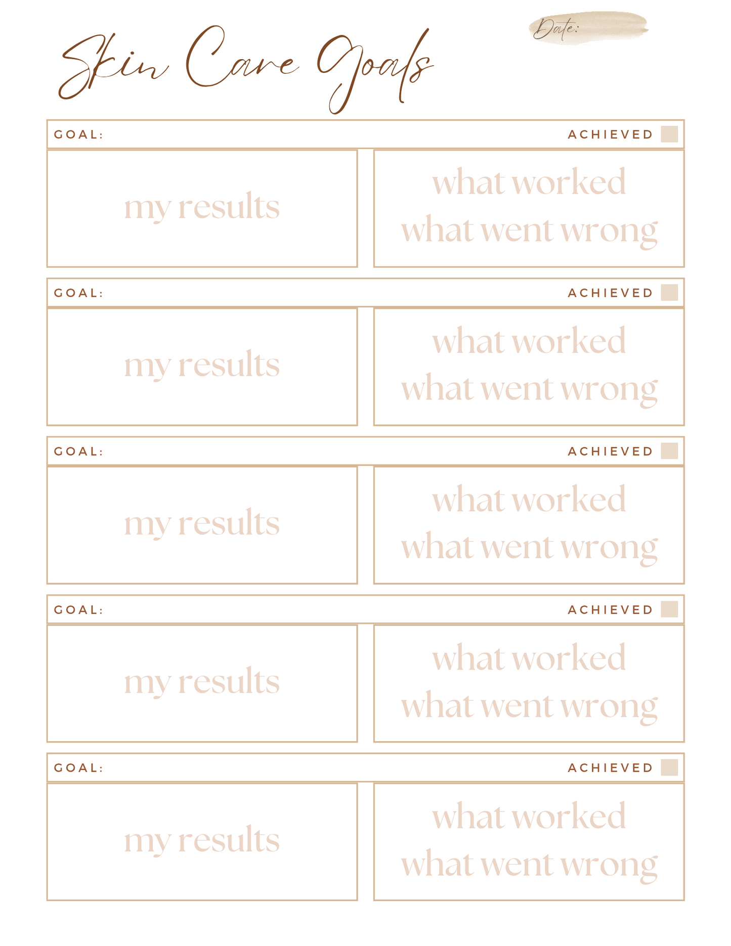 Digital Skincare Planner