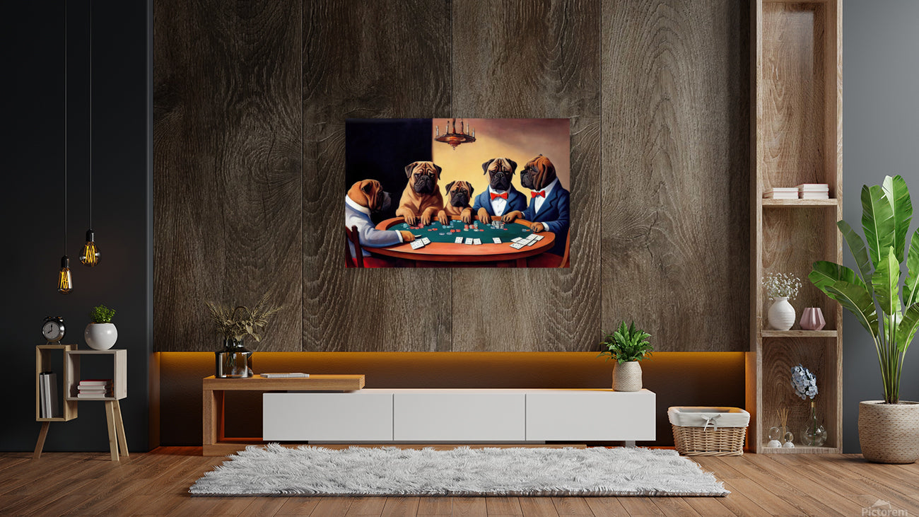 Bullmastiffs Playing Poker