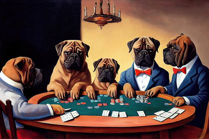 Bullmastiffs Playing Poker