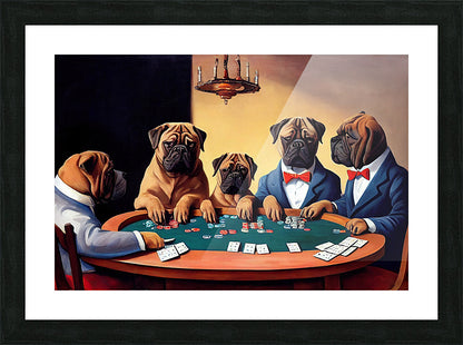 Bullmastiffs Playing Poker