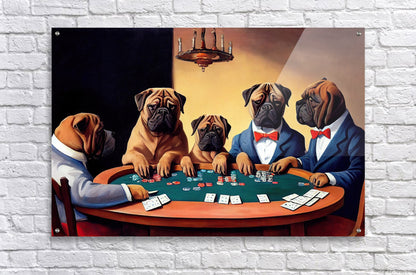 Bullmastiffs Playing Poker