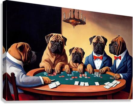 Bullmastiffs Playing Poker