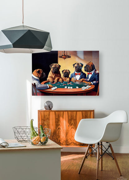 Bullmastiffs Playing Poker